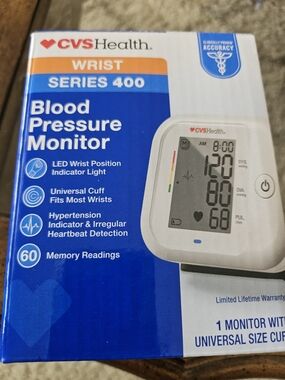 CVS Health White Wrist Blood Pressure Monitor - Accurate Home Readings